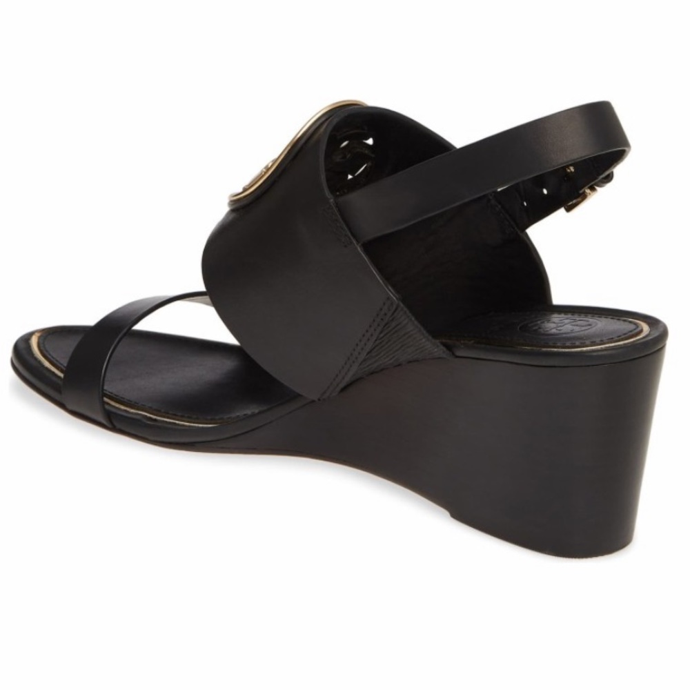 Authentic Tory Burch Miller MetalLogo Wedge Sandal - Picture 4 of 4